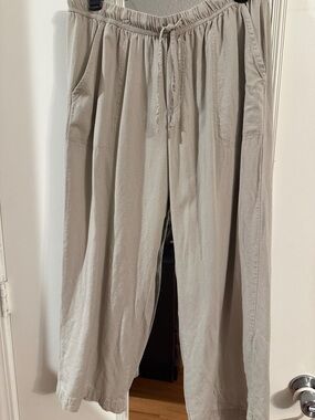 Splendid women’s Drawstring Casual flowy pants in Light Taupe